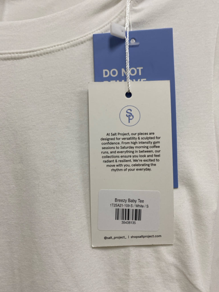 NWT Salt Project Size S White Ruched Cropped Ladies Top