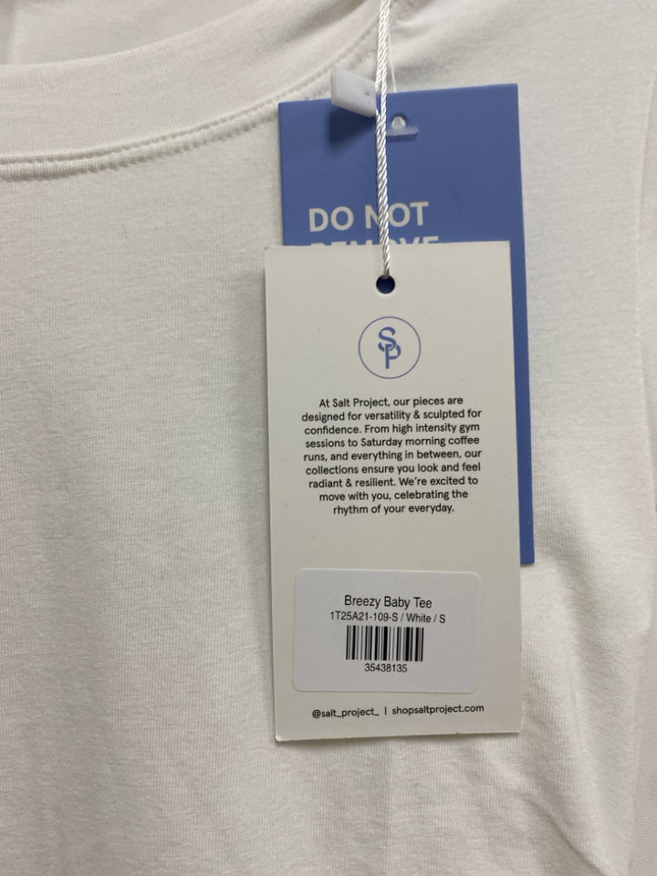 NWT Salt Project Size S White Ruched Cropped Ladies Top