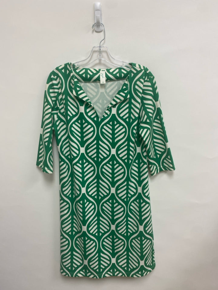 vfish Size M Green White Print Ladies Dress