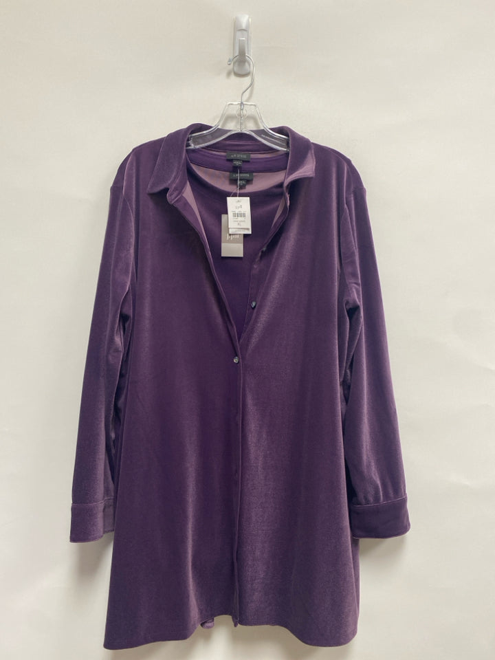 NWT J Jill Size XL Purple Velour Ladies Jacket