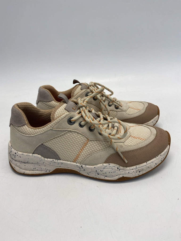 Taos US Shoe Size 9 Cream Brown Lace-up Sneakers