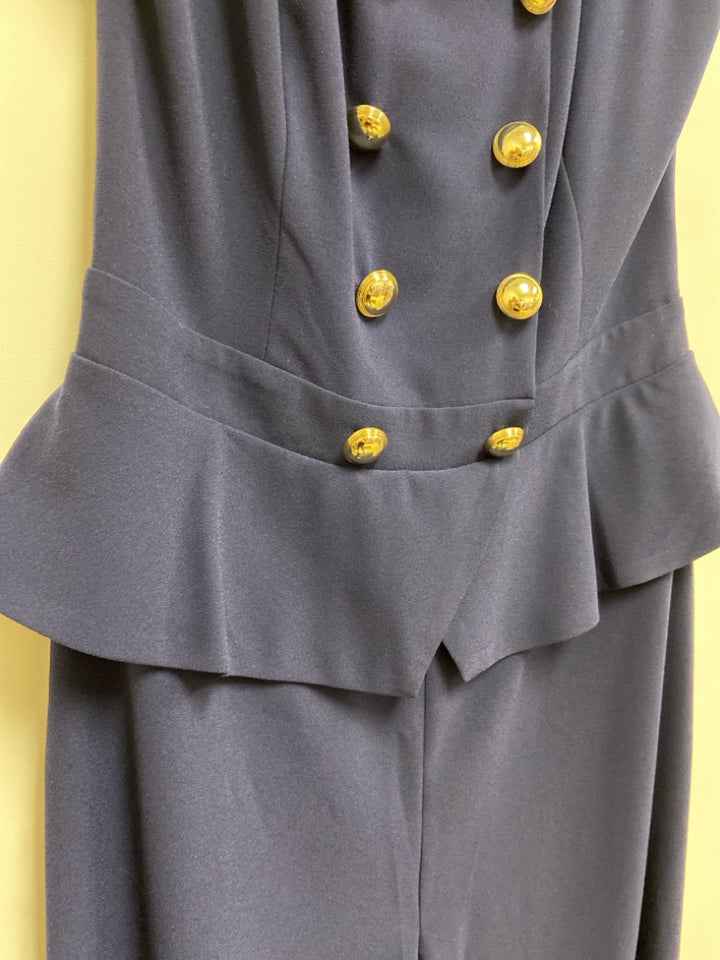 NWT Bebe Size 6 Navy Buttons Sleeveless Ladies Jumpsuit