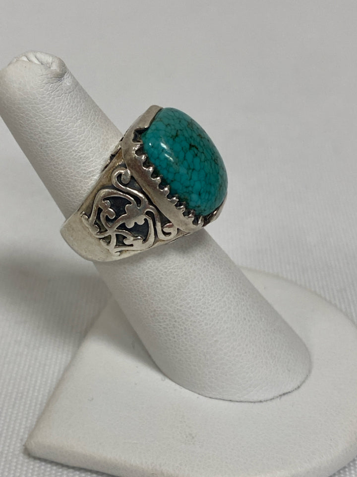 Turquoise Silver Rectangle(s) Ring