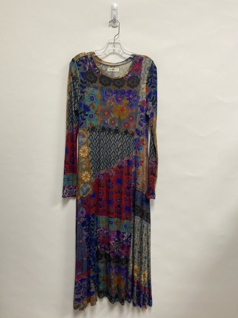 Natural Life Size S Beige/Blk Green/Multi Maxi Ladies Dress