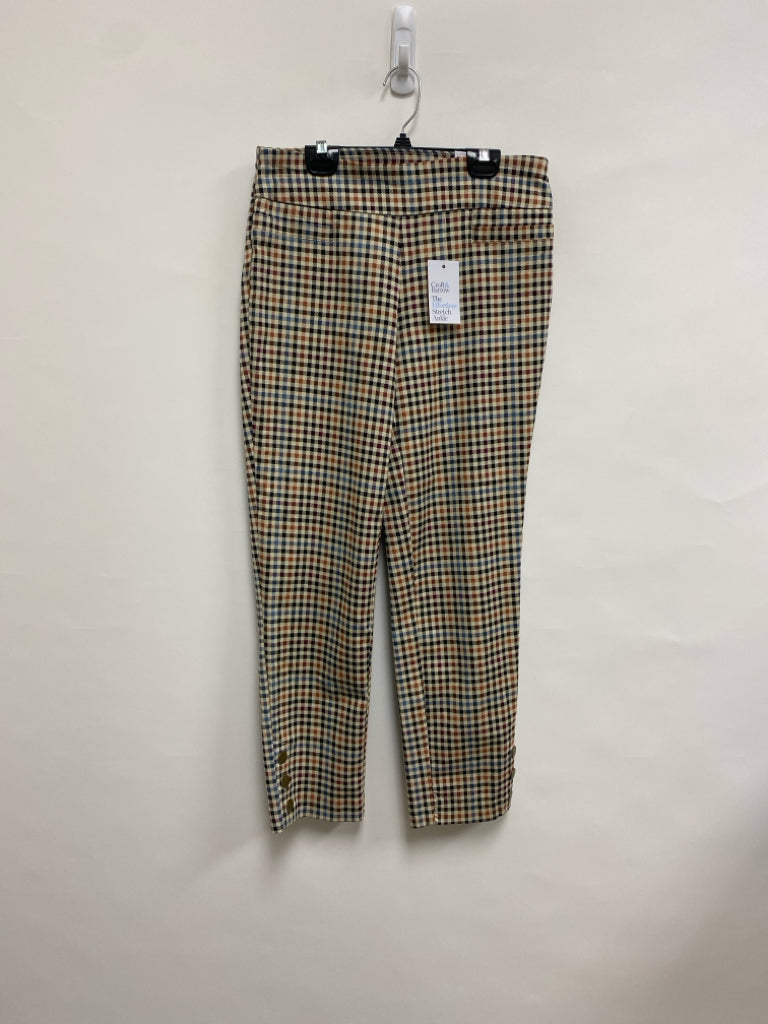 NWT Croft/Barrow Size 4 Beige Multi Color Plaid Ladies Pants