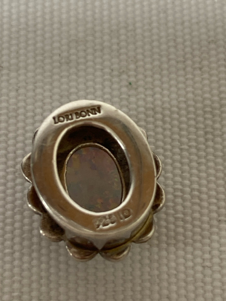 Silver Iridescent Oval(s) Ring