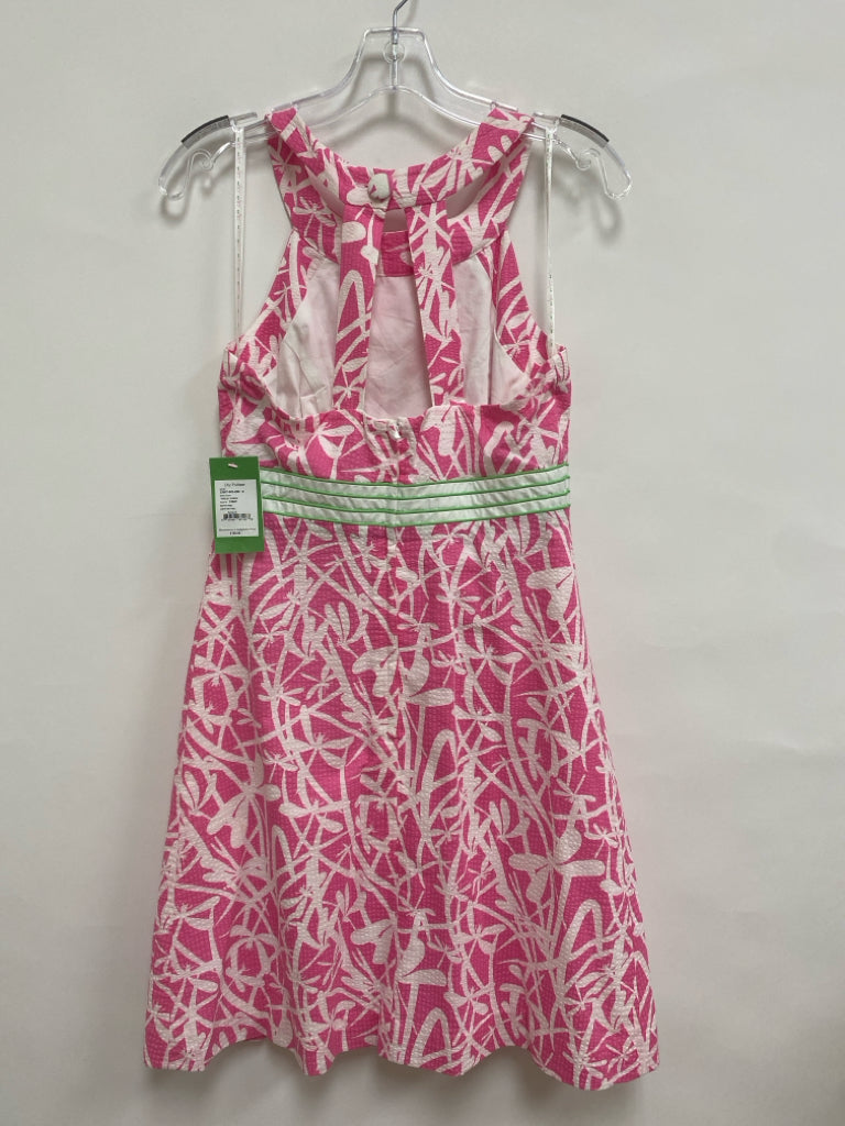 NWT LILLY PULITZER Size 6 Pink/White Dragonfly Sleeveless Ladies Dress