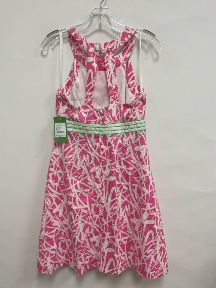 NWT LILLY PULITZER Size 6 Pink/White Dragonfly Sleeveless Ladies Dress