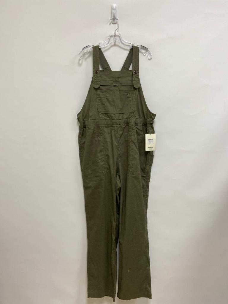 NWT Duluth Trading Size L Olive Green Texture Ladies Overalls