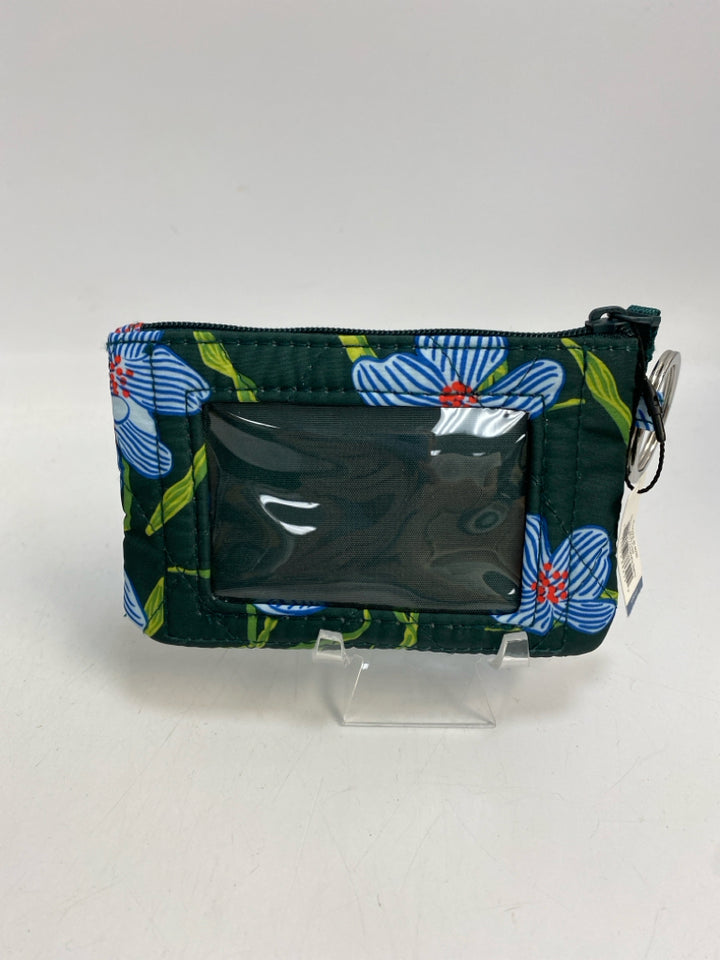 NWT Vera Bradley Dark Green Blue Flowers Misc. Accessory