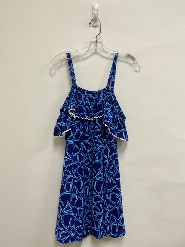 NWT Crown &amp; Ivy Size M Dark Blue Blue/White Starfish Sleeveless Ladies Dress