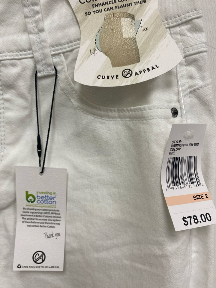 NWT Curve Appeal Size 2 White Ladies Jeans