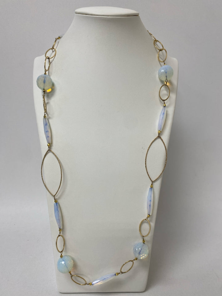Gold Color Iridescent Shapes Necklace
