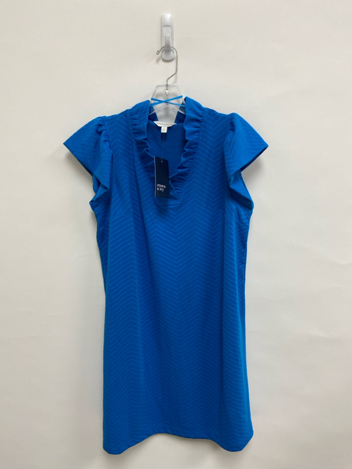 NWT Crown &amp; Ivy Size M Turquoise Texture Sleeveless Ladies Dress
