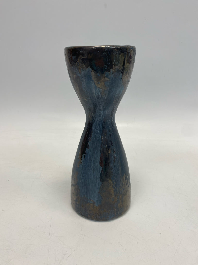 Gray Silver Splashes Ceramic Candleholder(s)