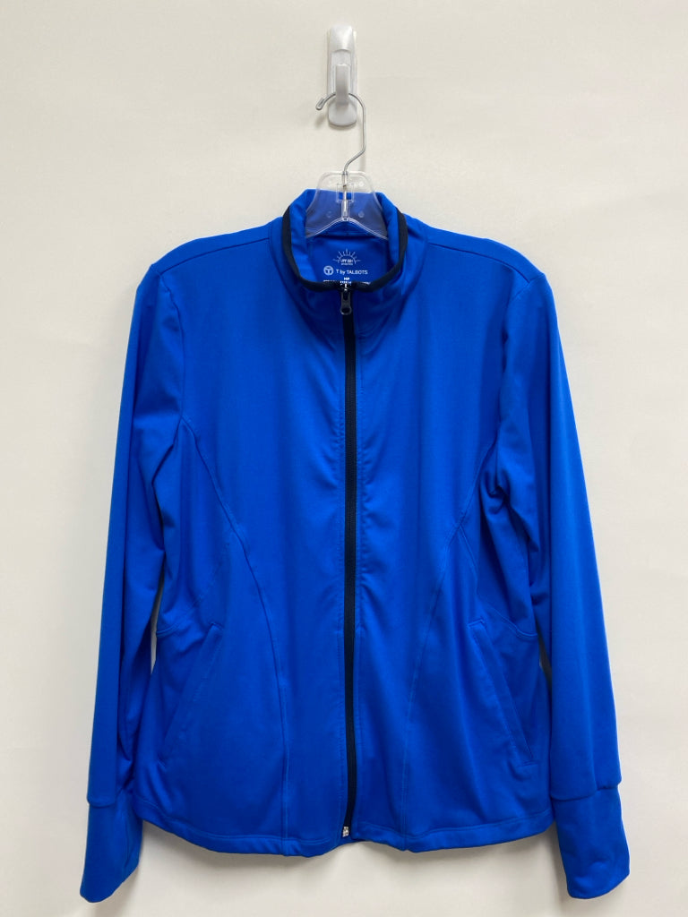 Talbots Size MP Royal Blue Navy Trimmed Zip Down Petite Jacket