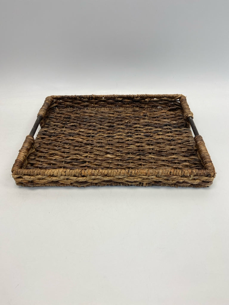 Dark Brown Woven Basketweave Tray