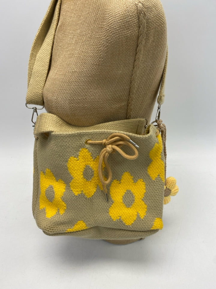 Cream/Yellow Flower(s) Crossbody