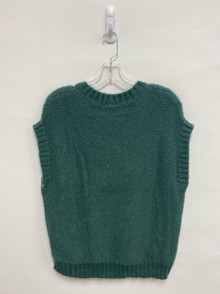 Wooden Ships Size S Green Cable Knit Ladies Sweater Vest