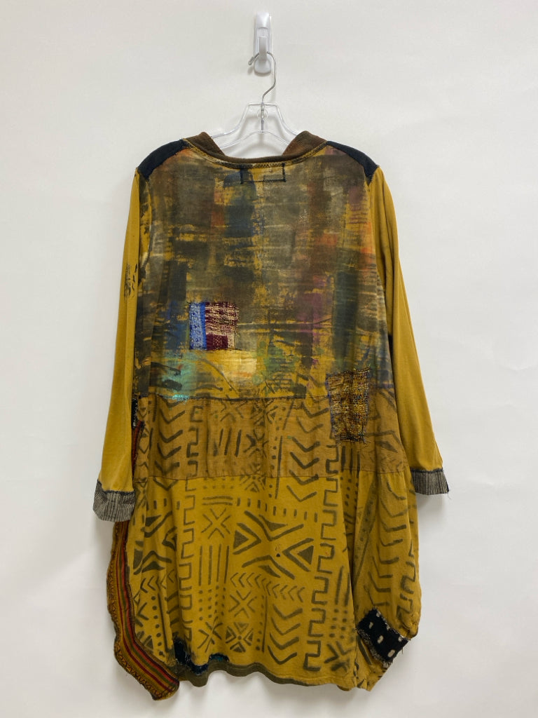 Roots and Wings Size OSFM Brown/Multi Abstract Tunic Ladies Dress