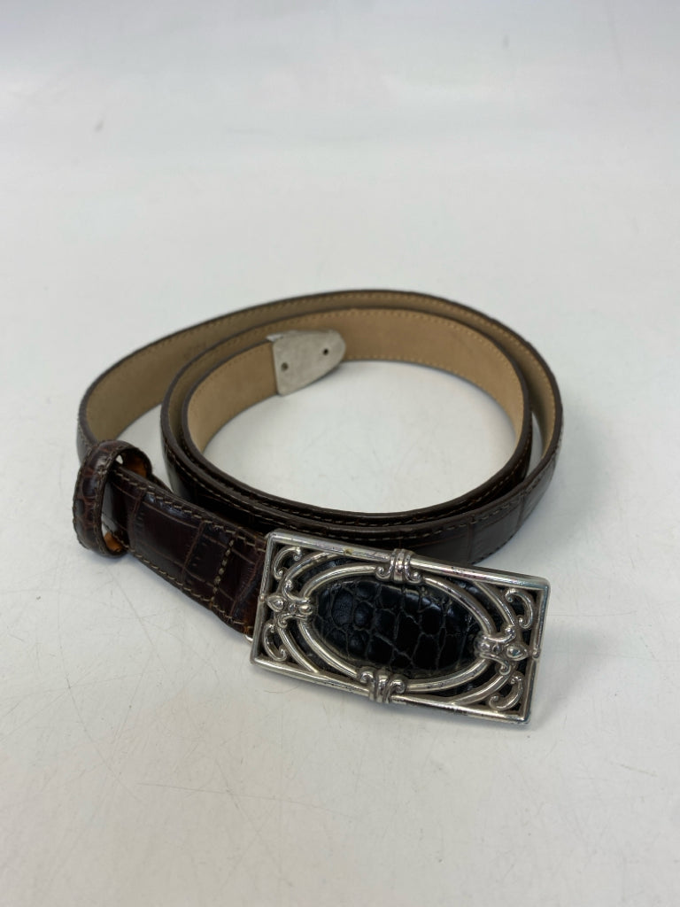 Brighton Dark Brown Silver Belt
