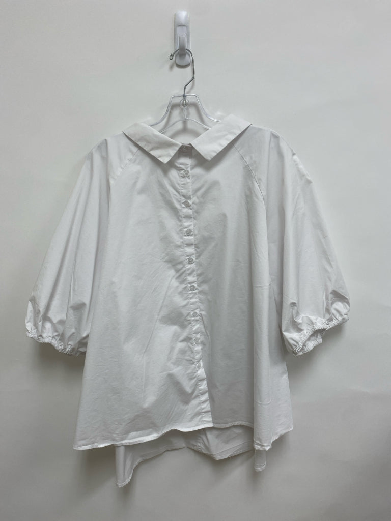 ELOQUII  SIZE  28 White Puff Sleeve Plus Size Top