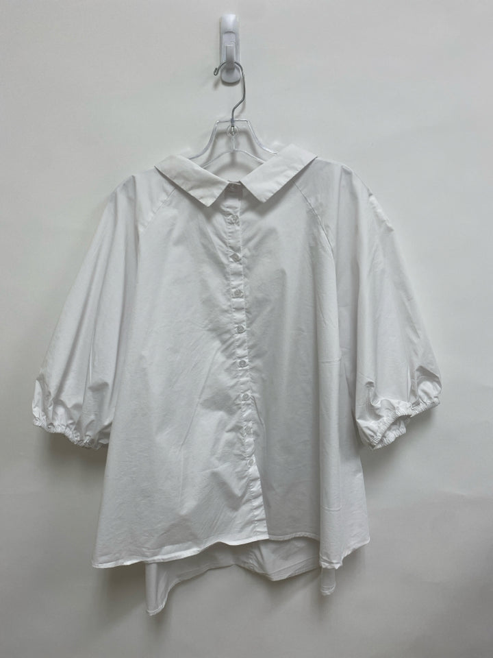 ELOQUII  SIZE  28 White Puff Sleeve Plus Size Top