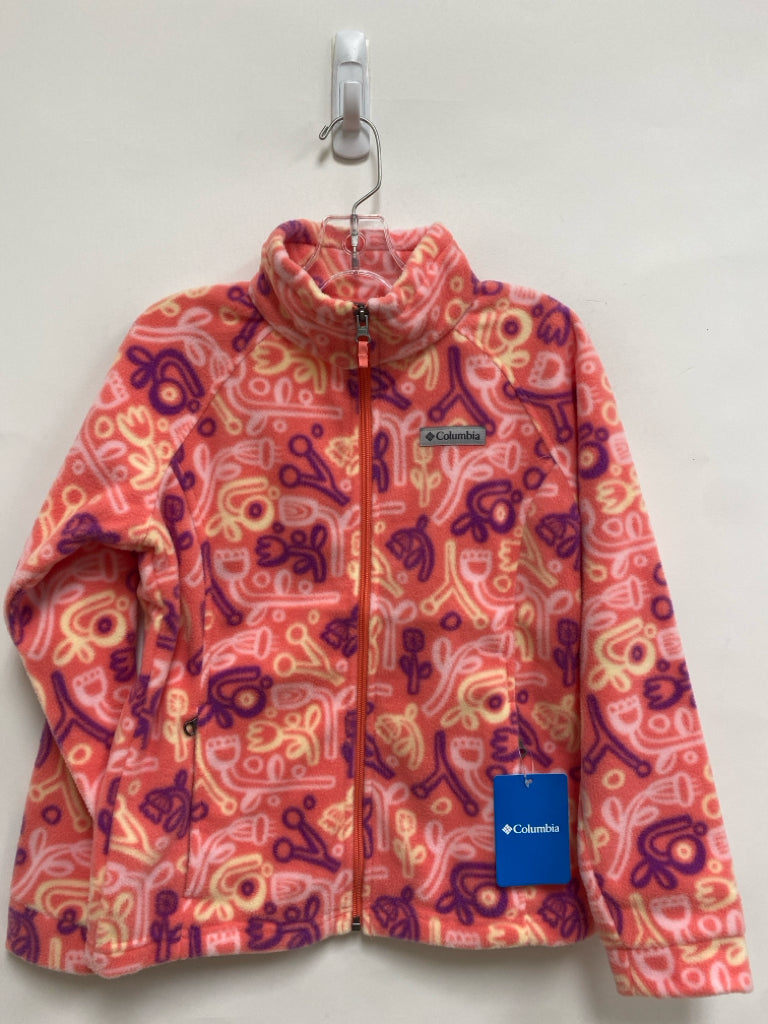 NWT Columbia SIZE 10/12 Coral Purple Flowers Fleece Girl&