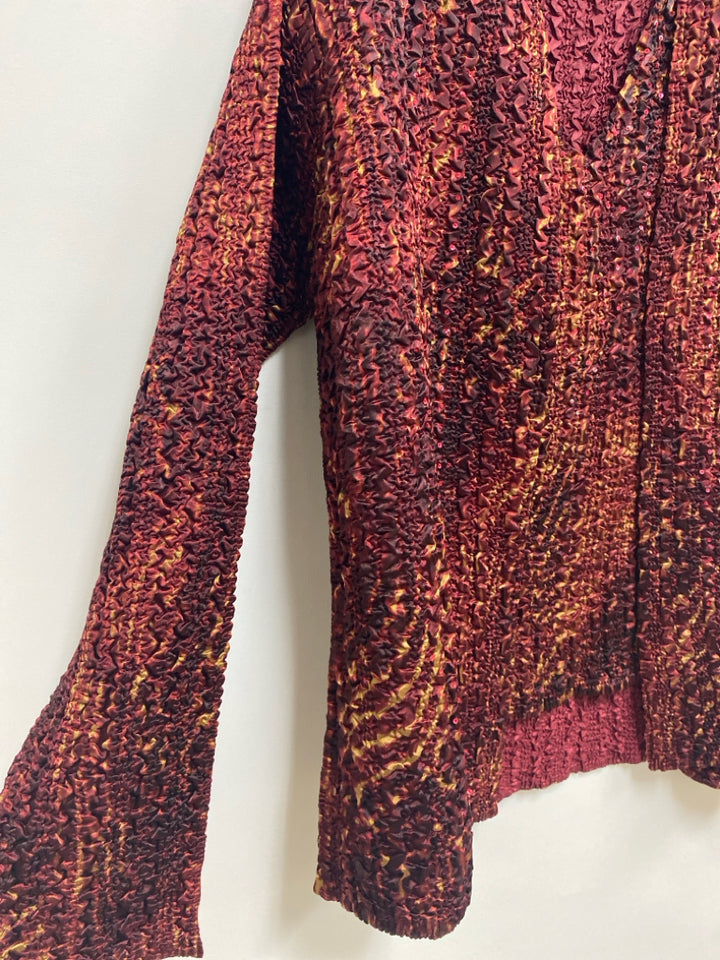 Coldwater Creek Size M Red Yellow Crinkle Ladies Jacket