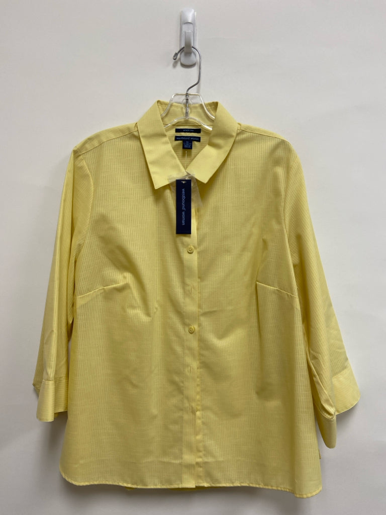 NWT Westbound  SIZE  1X Yellow Striped Button Up Plus Size Top