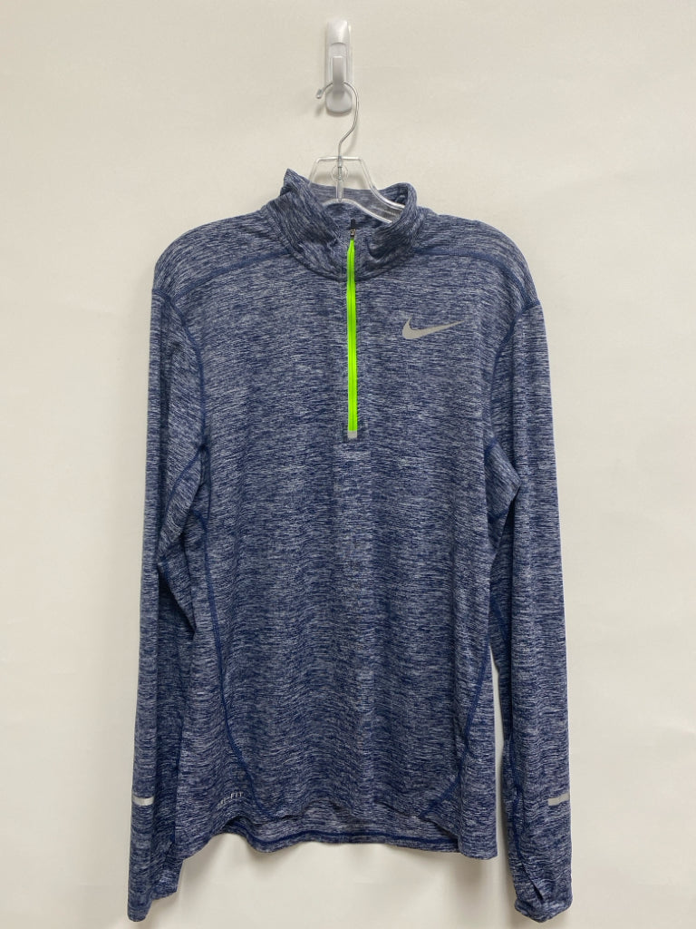Nike Size M Navy/Gray Streaked Quarter Zip Men&