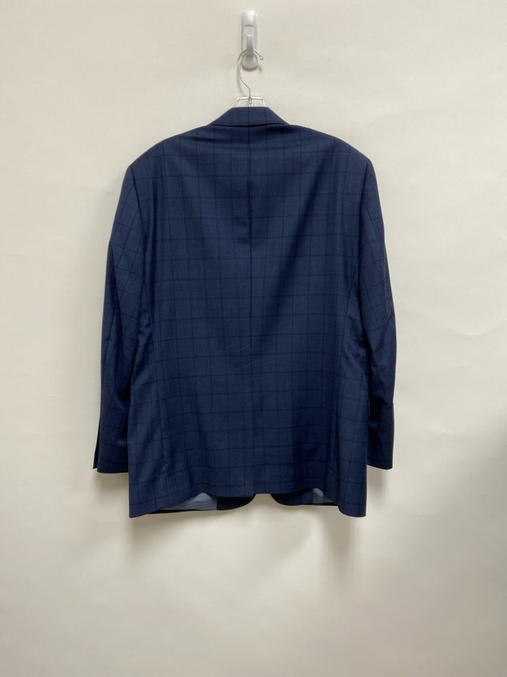 Size 40 Navy Windowpane Wool Men&
