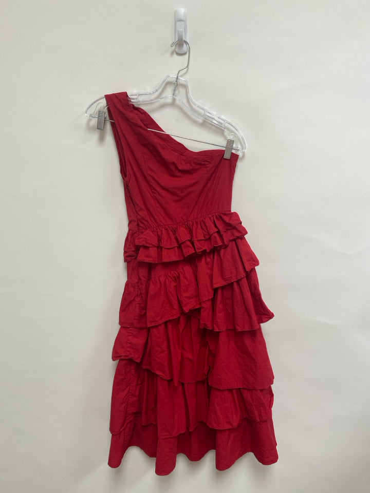Anthropologie Size 00 Red Tiered Ladies Dress