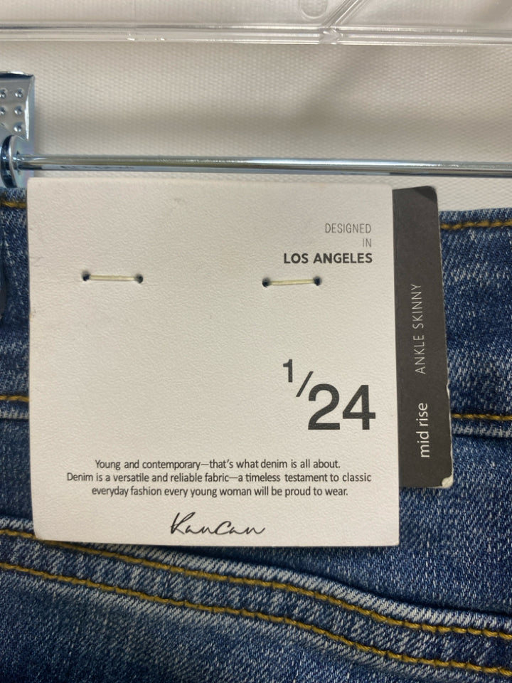 NWT Kancan Size 1 Faded Denim Distressed Ladies Jeans