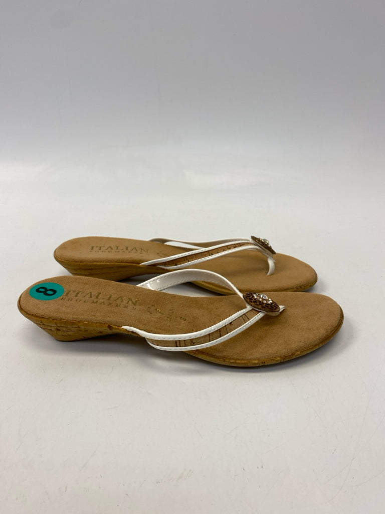ItalianShoemaker  Size 8 White Rhinestone(s) Sandals