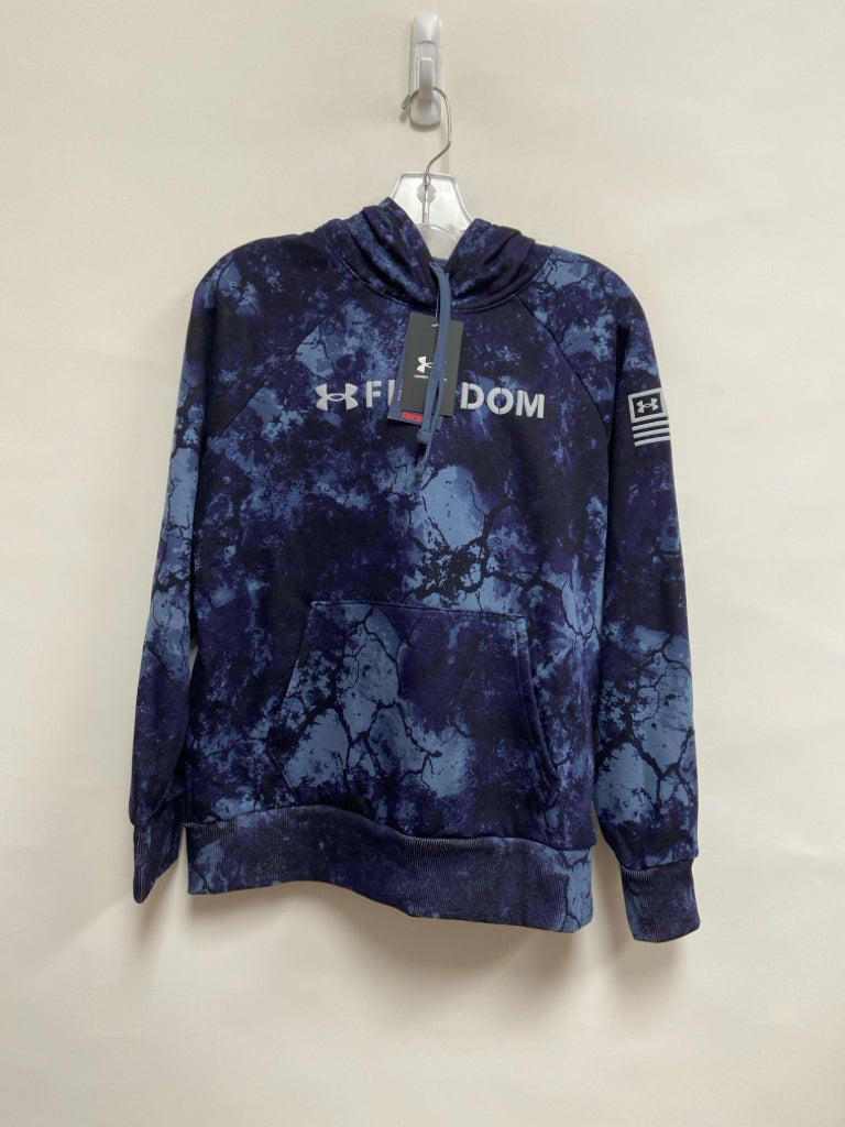 NWT Under Armour Size S Navy Dusty Blue Tie Dye Hooded Ladies Sweatshirt