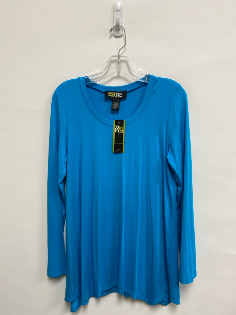 NWT Pure Essence Size L Turquoise Long Sleeve Tee Ladies Top