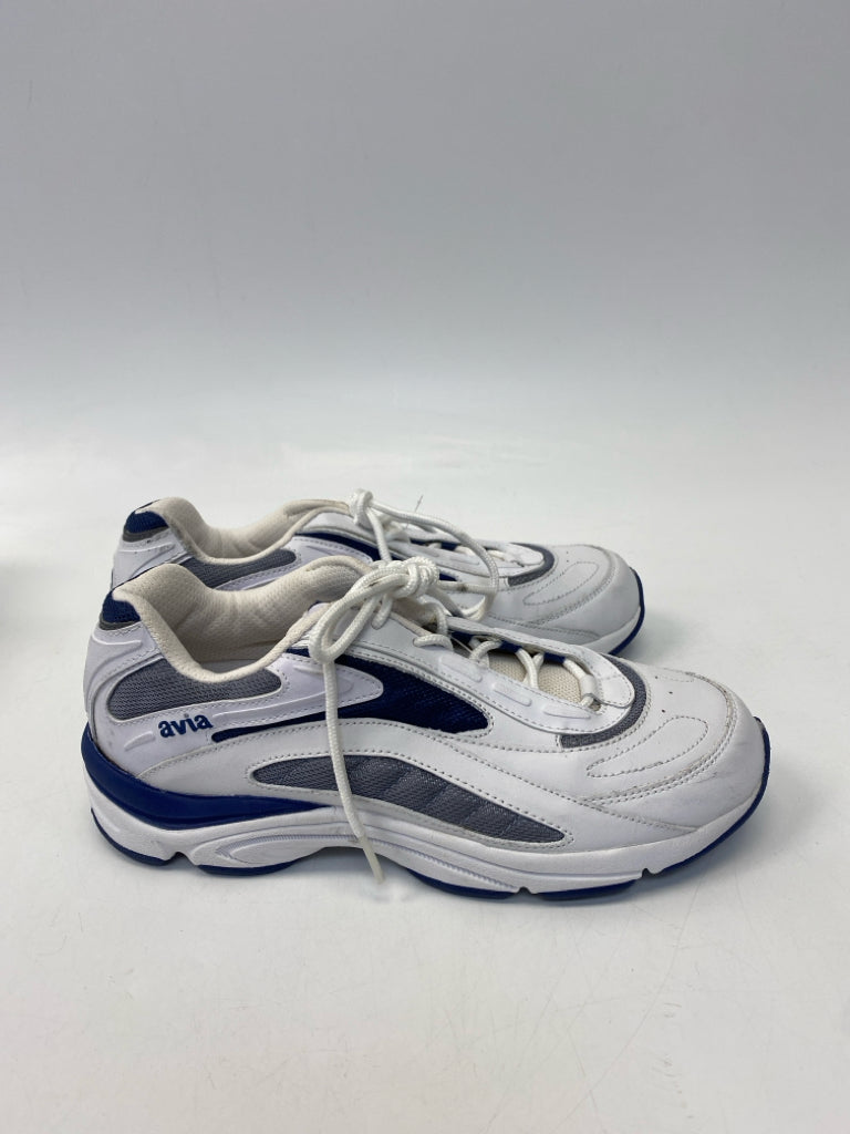 Avia  Size 8 White Blue Lace-up Sneakers