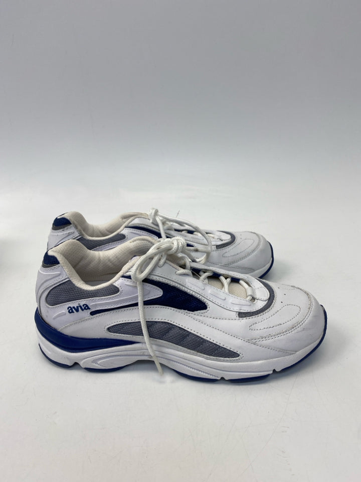 Avia  Size 8 White Blue Lace-up Sneakers