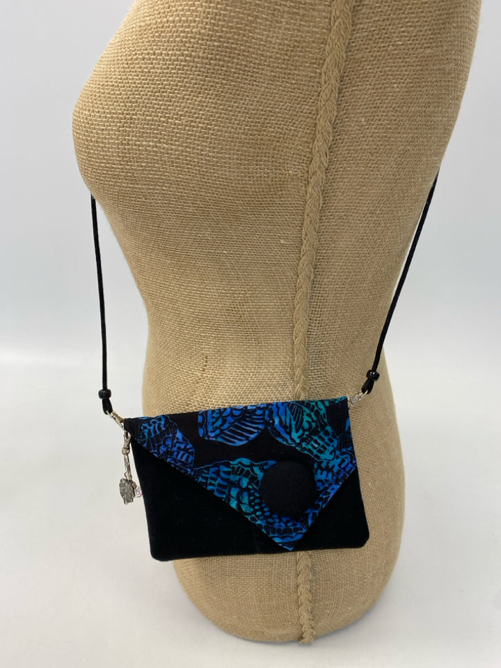 Black Blue Shell(s) Fabric Crossbody