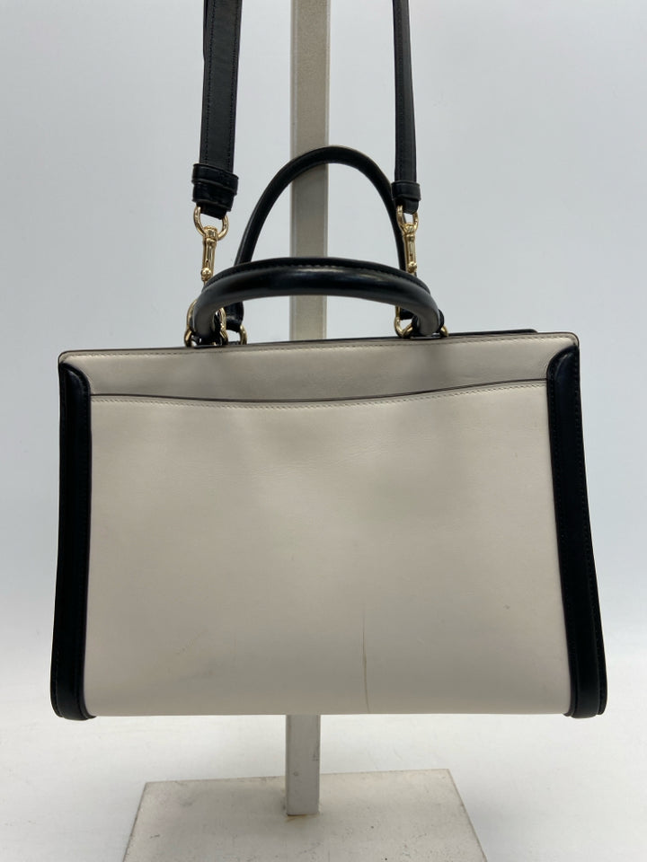 Coach  Size Cream Black Colorblock(s) Handbag