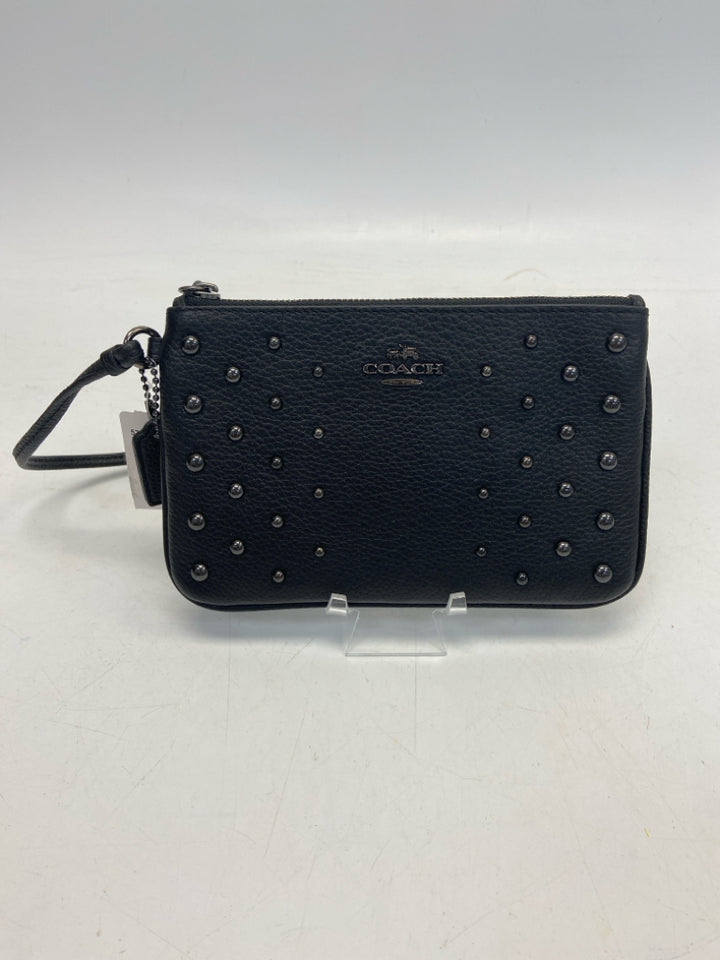 NWT Coach Black Studded Wristlet