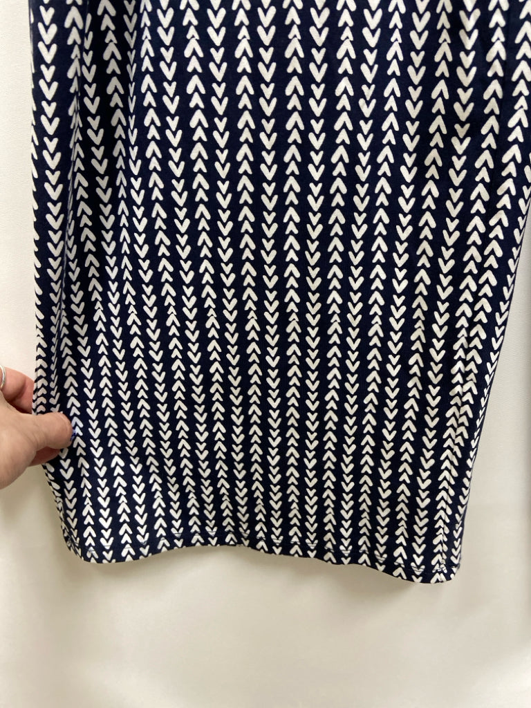 NWT LOFT Size MP Navy White Zig Zag Sleeveless Petite Jumpsuit
