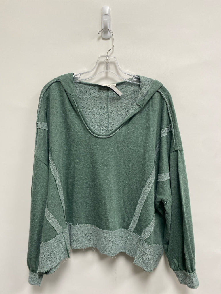 NWT Zenana Size L Sage Mottled Hooded Ladies Pullover
