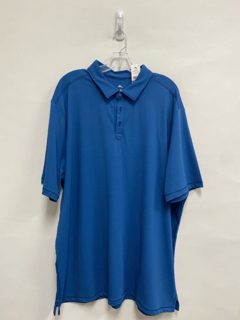 NWT Tommy Bahama Size 2X Blue Texture Polo Men&