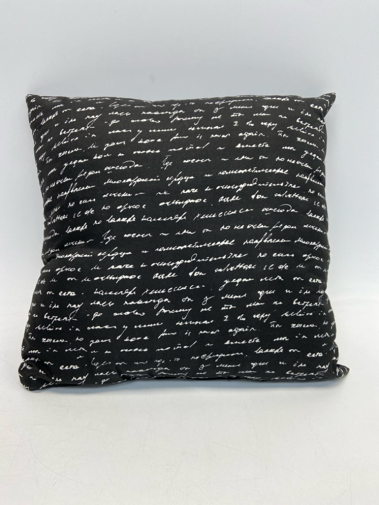 Black White Words Pillow