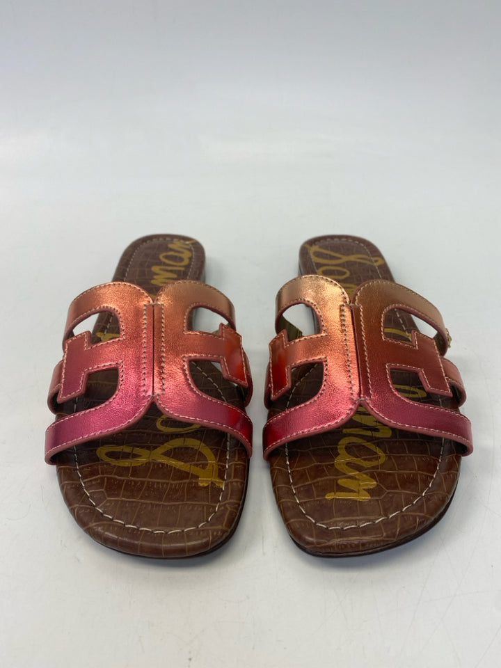 NWOT Sam Edelman  Size 10 Orange Shimmery Sandals