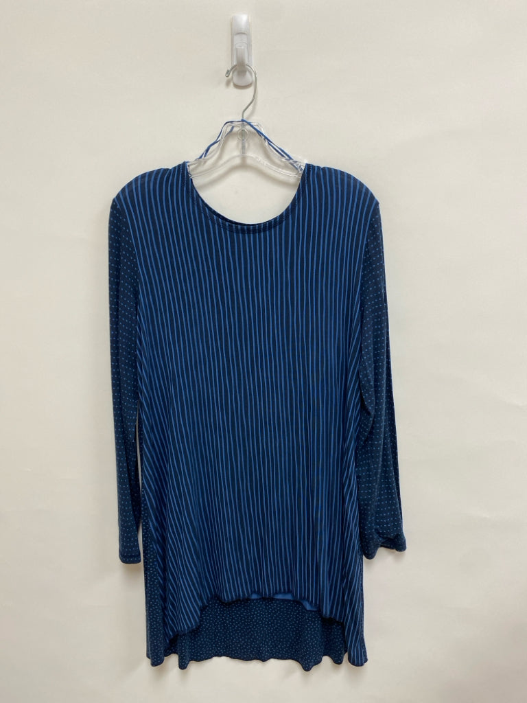 Size L Navy/Blue Dots/Stripes Tunic Ladies Dress