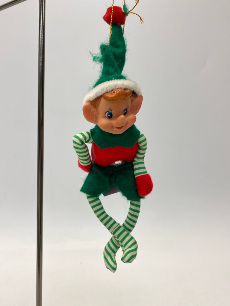 Green/Red White Striped Fabric Ornaments