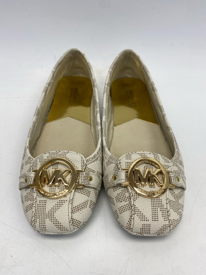 Michael Kors  Size 9 Cream Brown Signature Flats